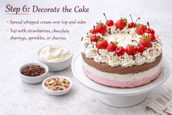 Neapolitan Ice Cream Cake step 6