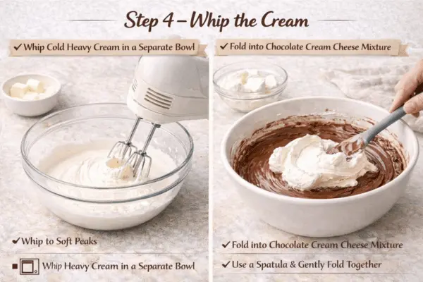 No Bake Chocolate Cheesecake Step 4 No Bake Chocolate Cheesecake step 4