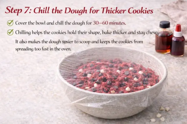 Red Velvet Chocolate Chip Cookies Recipe step 7