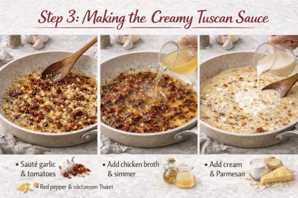 Tuscan Chicken Pasta Step 3 Tuscan Chicken Pasta step 3