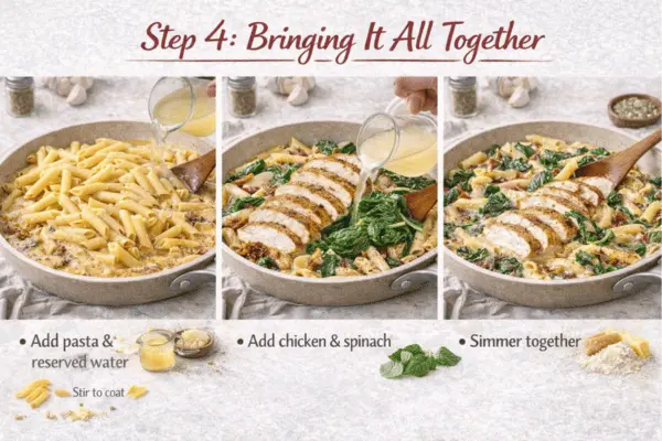 Tuscan Chicken Pasta Step 4 Tuscan Chicken Pasta step 4