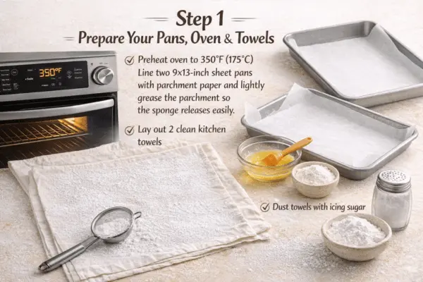 Vertical Black Forest Swiss Roll Step 1 Vertical Black Forest Swiss Roll step 1