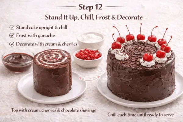 Vertical Black Forest Swiss Roll Step 12 Vertical Black Forest Swiss Roll step 12