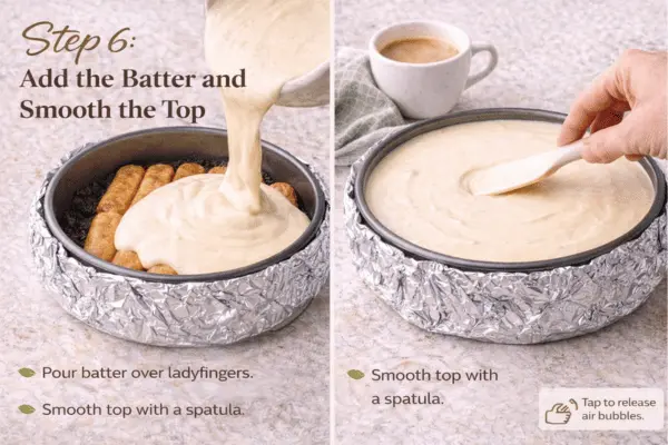 Baked Tiramisu Cheesecake Step 6 baked tiramisu cheesecake step 6