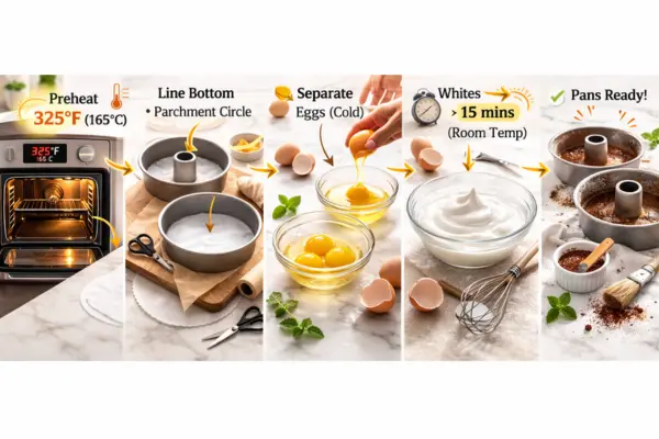 Chocolate Mousse Chiffon Cake Recipe Step 1 chocolate Mousse Chiffon Cake Recipe step 1