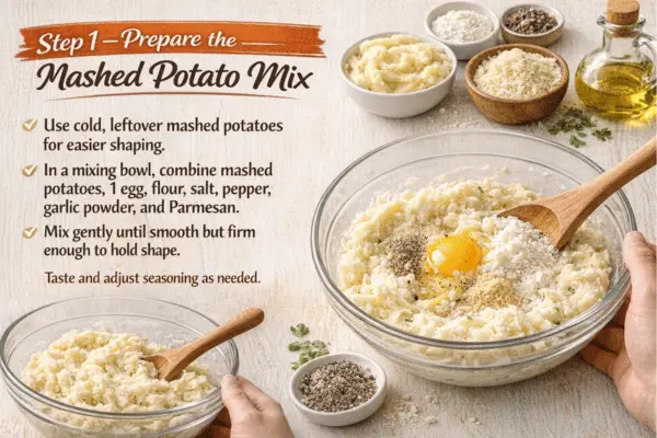 crispy fried mashed potato balls step 1