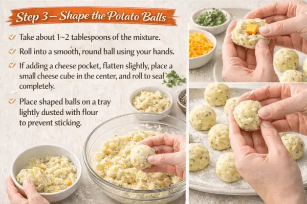 crispy fried mashed potato balls step 3