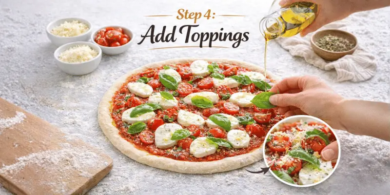 Easy Pizza Margherita Recipe Step 4 easy pizza margherita recipe step 4