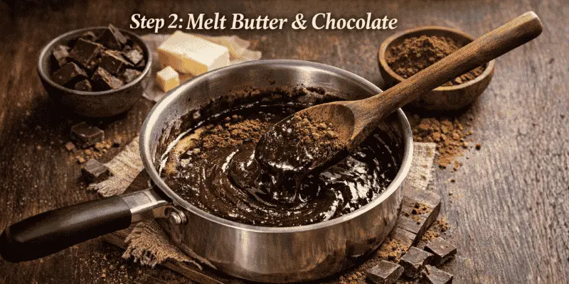 fudgy brownies recipe step 2