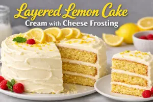 Step By Step Recipe For Layered Lemon Cake Cream With Cheese Frosting
