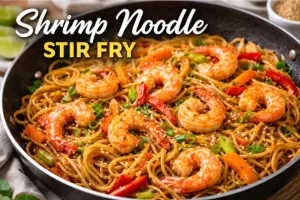 Shrimp Noodle Stir Fry Recipe in 9 Steps