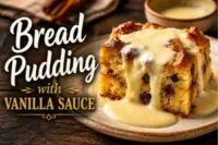 Bread Pudding with Vanilla Sauce Recipe in 6 Easy Steps