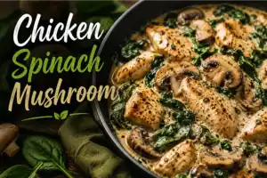 Chicken Spinach Mushroom Recipe in 6 Steps