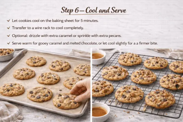 salted caramel pecan chocolate chip cookies step 6